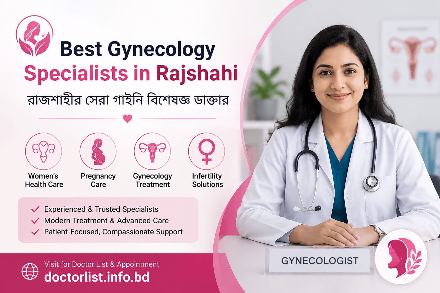 Best Gynecology Specialists in Rajshahi (রাজশাহীর সেরা গাইনি বিশেষজ্ঞ ডাক্তার)